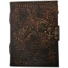 Notebook with Leather Cover Embossed with a Horse and Inscription Gallop to Greatness